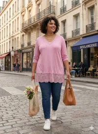 Talla grande de Tops del mayorista de ropa Anne &Co en Francia